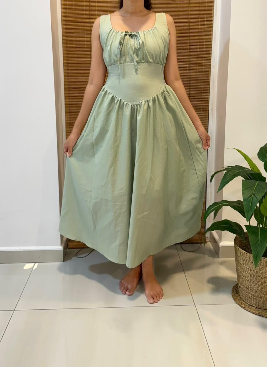 Puff Sleeve Gathered Tiered Long Dress - Image 3