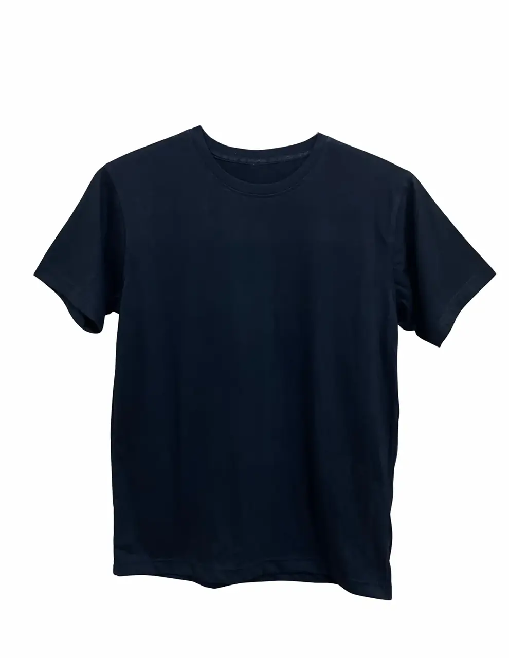 Black Unisex Crew Neck Plain Color T-Shirt